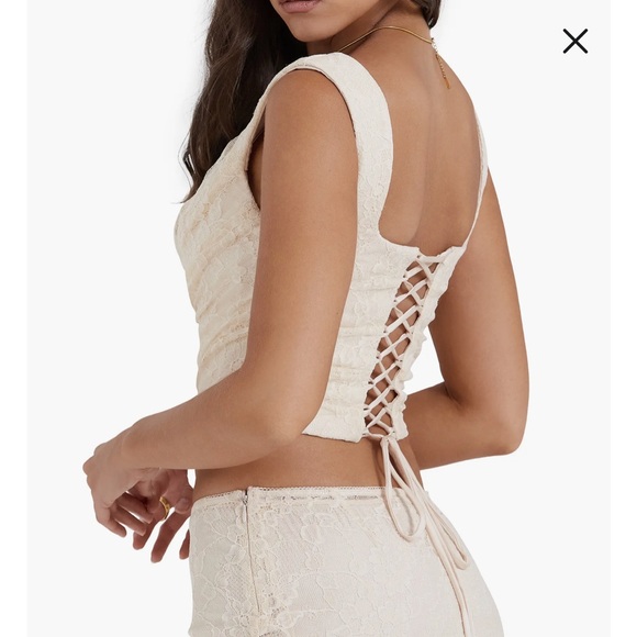 House of CB Una Vintage Cream Lace Corset XS - Picture 2 of 4